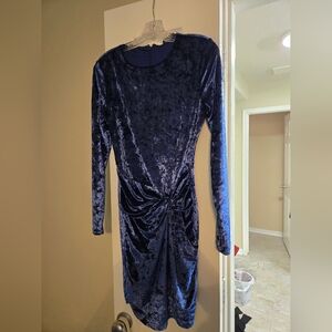 Guess Midnight Blue Long Sleeve Midi Dress